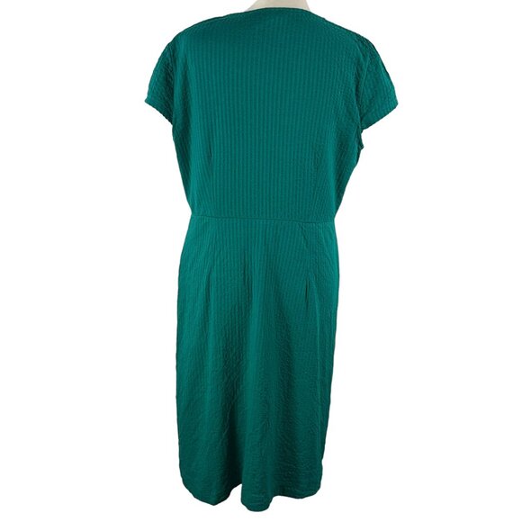Like new BODEN Seersucker Jersey Tea Dress in Bright Emerald Size 8R - Picture 4 of 12